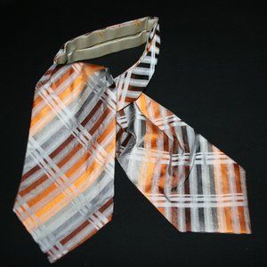 Ascot 100% Silk Jacquard Gray &Brown
